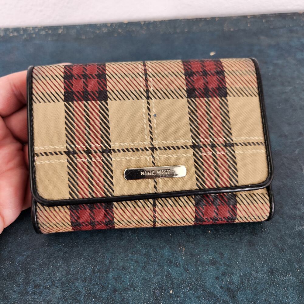 Y2K 90s Nine West Plaid Tri-fold Wallet Plaid Check Clueless